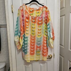 Ruby Rd. Multicolor Geometric Blouse